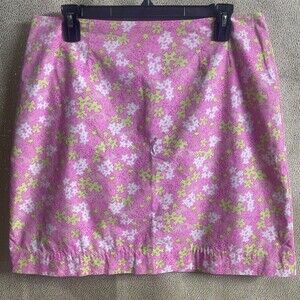Lilly Pulitzer Happy Hippo Cotton Skirt Sz 8